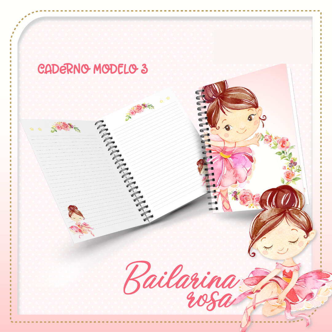 Caderno Bailarina Rosa