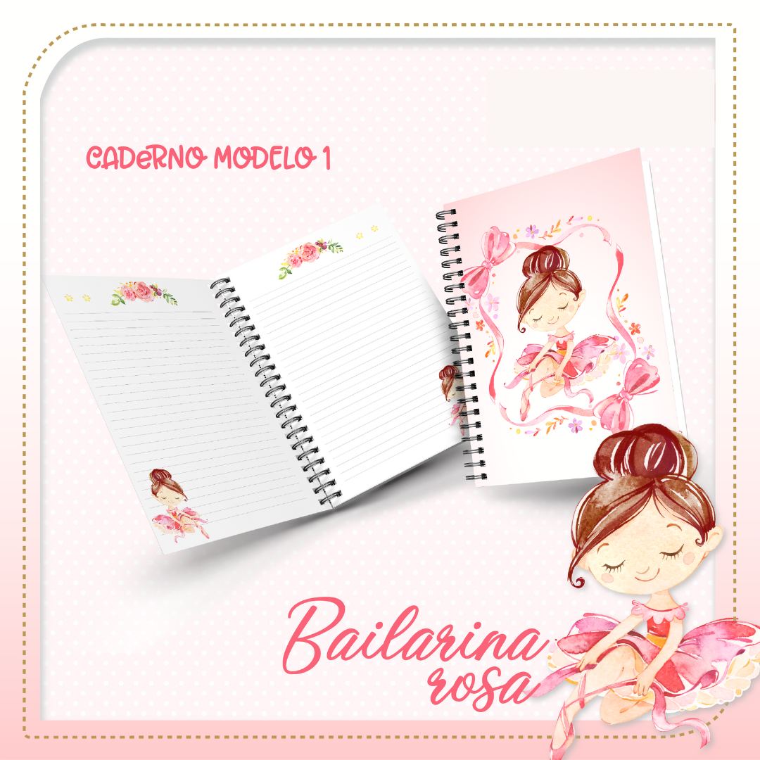 Caderno Bailarina Rosa