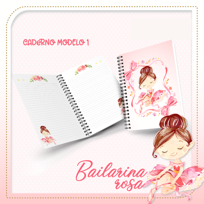 Caderno Bailarina Rosa