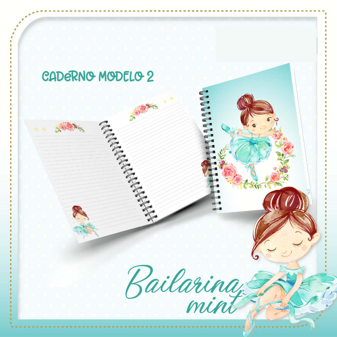 Caderno Bailarina Mint