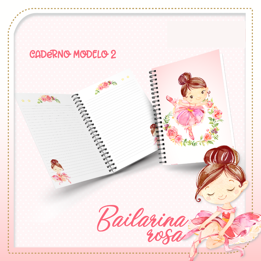 Caderno Bailarina Rosa