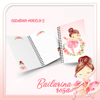 Caderno Bailarina Rosa