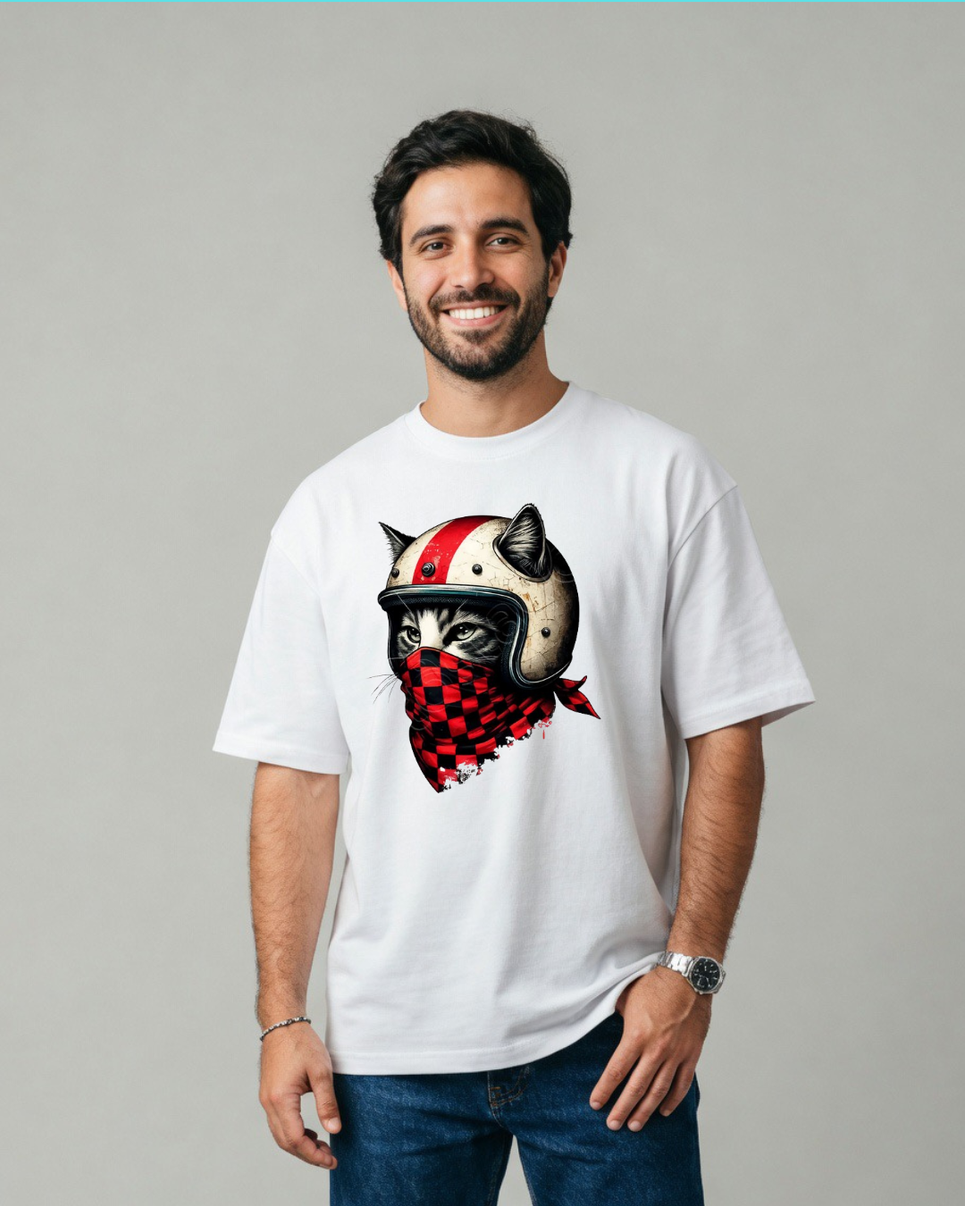 T-shirt Homem Gato Motar