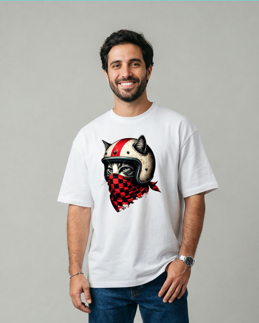 T-shirt Homem Gato Motar