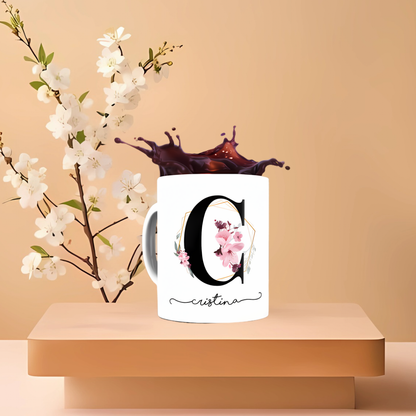 Caneca Personalizada com Inicial e Nome Feminina