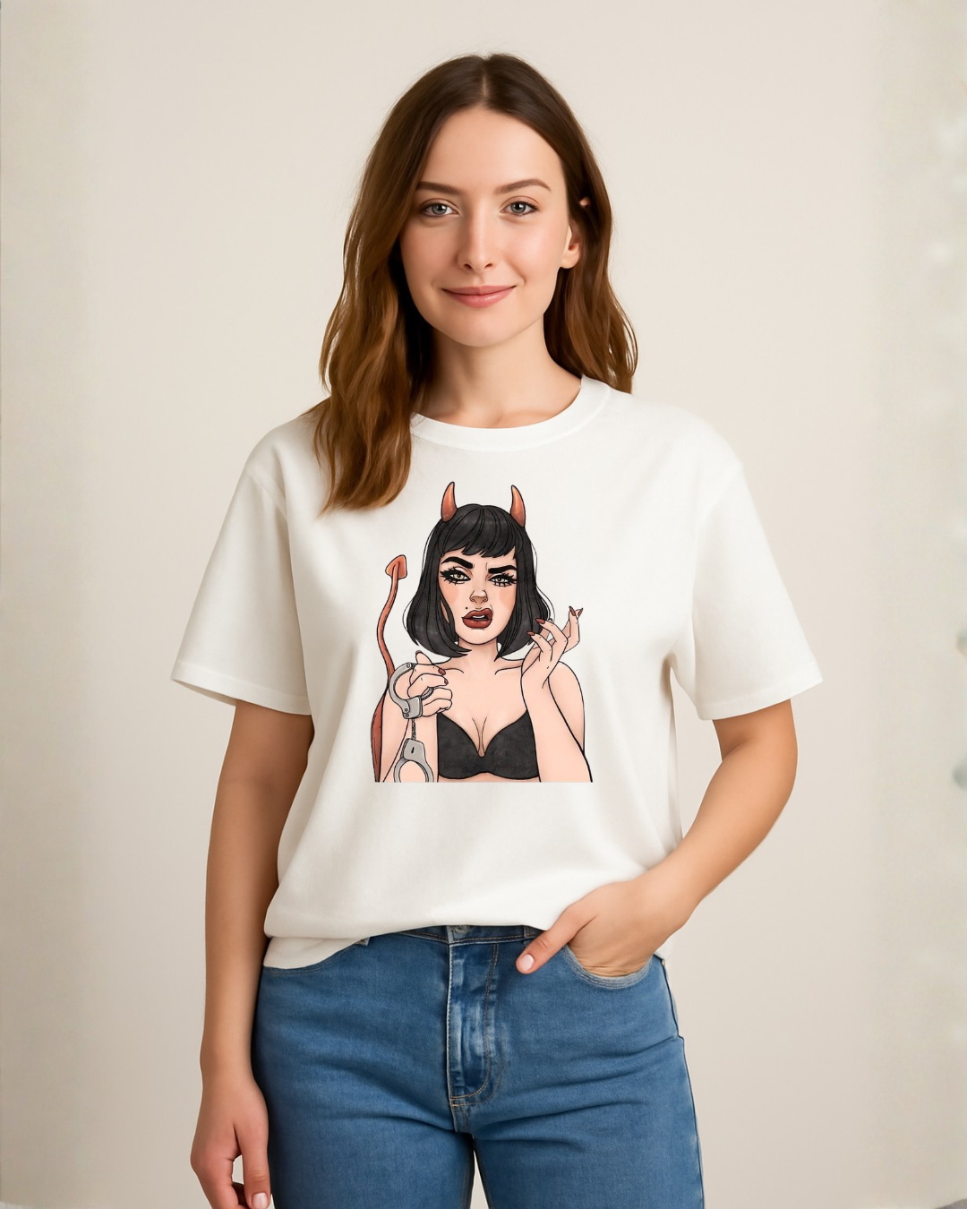 T-shirt Senhora Gato Enjoada