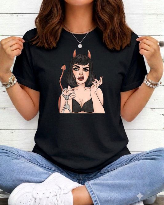 T-shirt Senhora Gato Enjoada